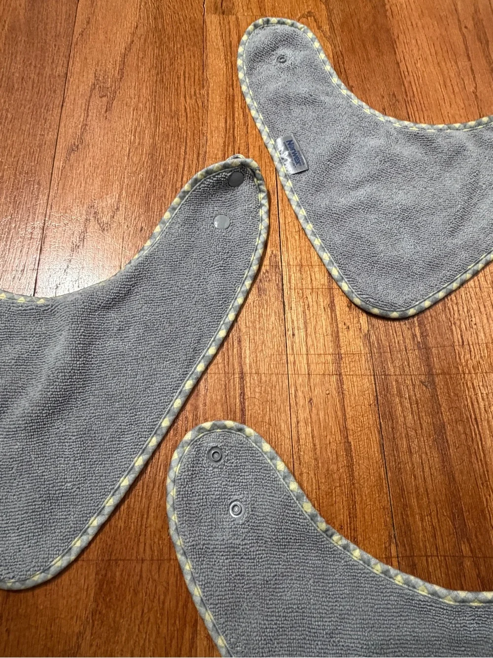 Norwex Baby Bandana Bib Set Gray Absorbent Snap Closure Lot of 3
